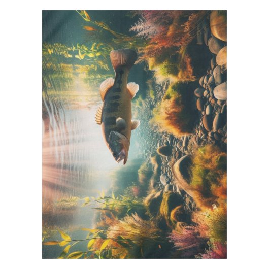 Onderwater grote mondbas tafelkleed (Voorkant)