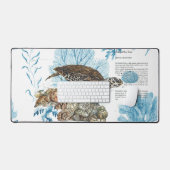 Onderwater handgeschilderde Hawksbill Zee schildpa Bureaumat (Keyboard & Muis)