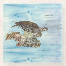 Onderwater handgeschilderde Hawksbill Zee schildpa