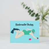 Onderwater Hockey Briefkaart (Staand voorkant)