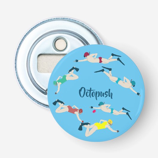 Onderwater Hockey Button Flesopener (Voorkant)