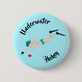 Onderwater Hockey Ronde Button 5,7 Cm (Voorkant)