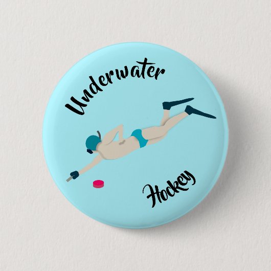 Onderwater Hockey Ronde Button 5,7 Cm (Voorkant)