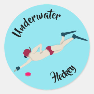 Onderwater Hockey Ronde Sticker