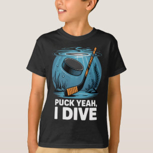 Onderwater Hockey Speler Puck Ja Duiksport Aqua T-shirt