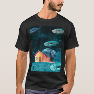 Onderwater Huisslak met zwemmende vis T-shirt