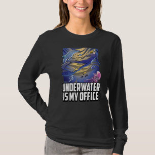 Onderwater is mijn Kantoor Deep Zee duikreclame T-shirt