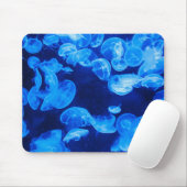 Onderwater Jellyfish mousepad, blauw wit Muismat (Met muis)