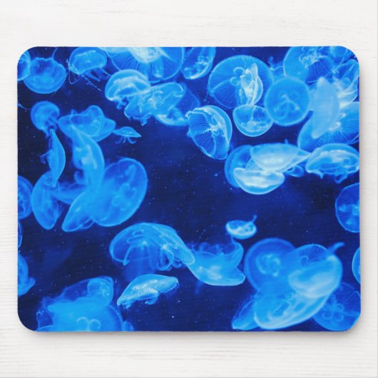 Onderwater Jellyfish mousepad, blauw wit Muismat (Voorkant)
