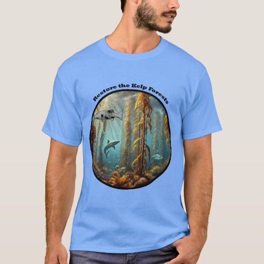Onderwater Kelp Forest met vis en kreeft URM T-shirt (Voorkant)