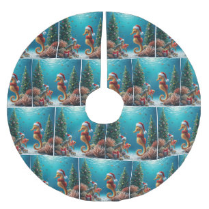 Onderwater Kerst Zeepaardje en Zee Schildpad Kerstboom Rok