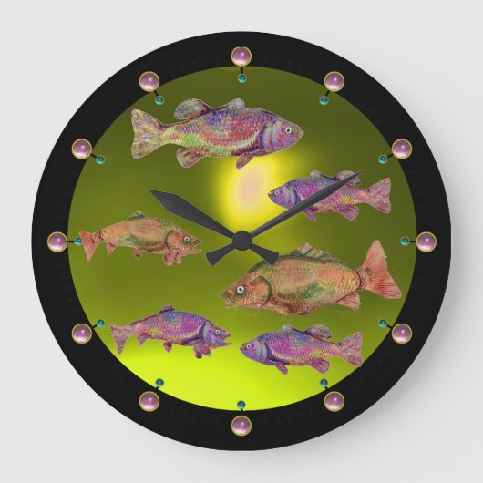 ONDERWATER / KLORFUL RAINBOW TROUW geel Grote Klok (Voorkant)