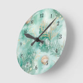 Onderwater koraal en schelpen in Blauwgroen Waterv Ronde Klok (Hoek)