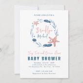 Onderwater Koraalrif en Zee Star Baby shower Kaart (Voorkant)
