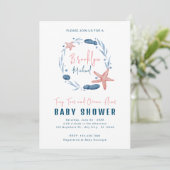 Onderwater Koraalrif en Zee Star Baby shower Kaart (Staand voorkant)