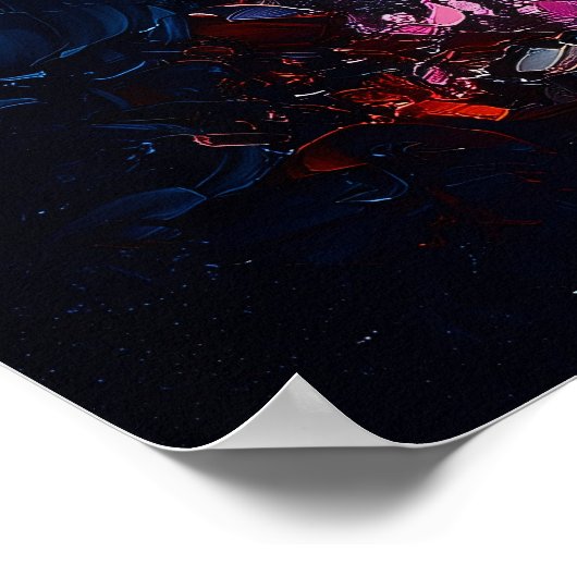 Onderwater koraalrif in impressionistische stijl poster (Hoek)