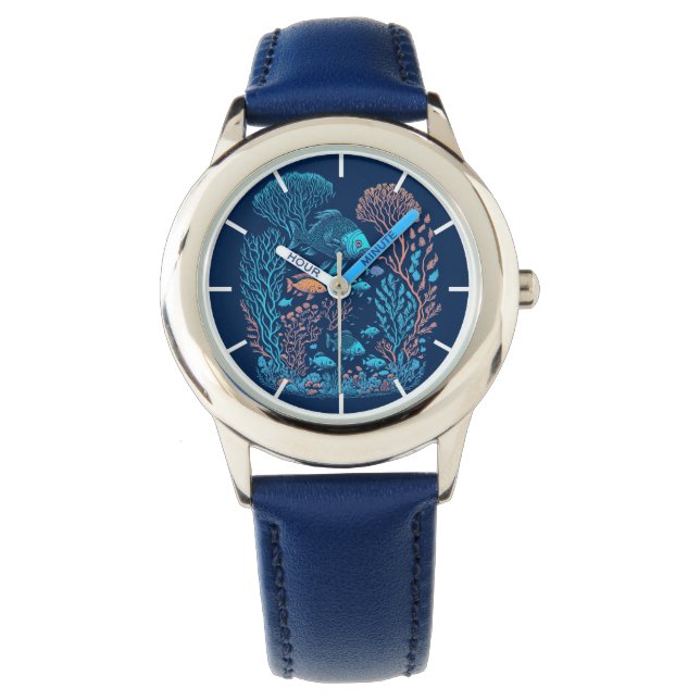 Onderwater koraalrif scene horloge (Voorkant)