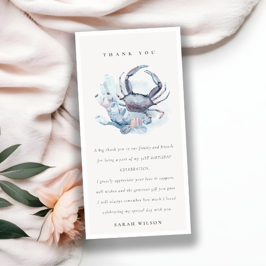 Onderwater Krab Koraal Zeevaart Verjaardag Elke Le Bedankkaart