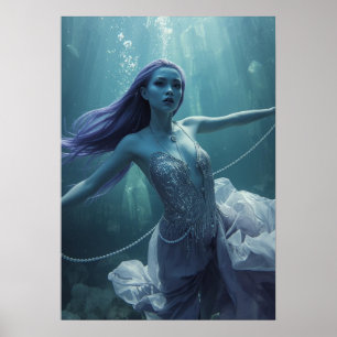 Onderwater Kristallen Buitenaardse Vrouw – Fantasi Poster