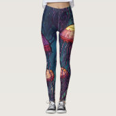 Onderwater kwallen waterverf leggings (Voorkant)
