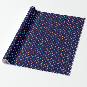 Onderwater kwallen wereld: helder patroon. cadeaupapier