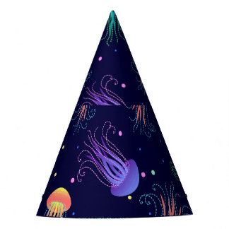 Onderwater kwallen wereld: helder patroon. feesthoedjes