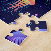 Onderwater kwallen wereld: helder patroon. legpuzzel (Zijkant)