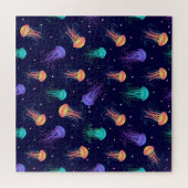 Onderwater kwallen wereld: helder patroon. legpuzzel (Horizontaal)