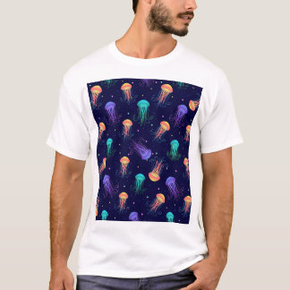 Onderwater kwallen wereld: helder patroon. t-shirt