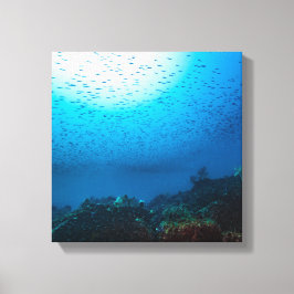 Onderwater landschap op een zomerdag canvas afdruk