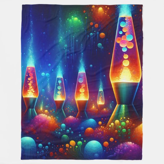Onderwater Lava Lamp Fantasy Fleece Deken (Voorkant)