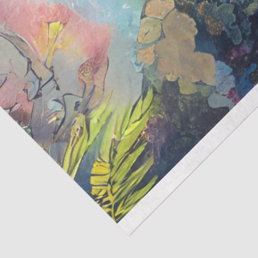 Onderwater Levendige Zee Turtle Decoupage Tissuepapier (Detail)