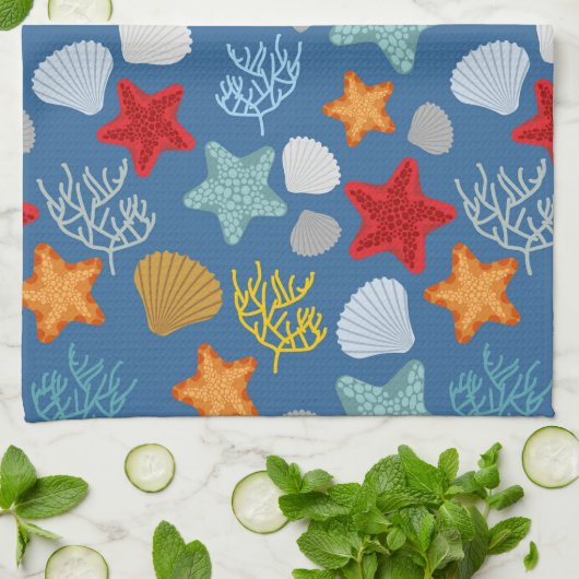 Onderwater Life Patroon Theedoek (Gevouwen)