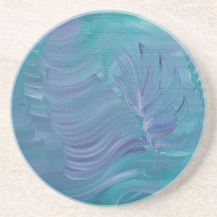 Onderwater Magie Unieke Kleurrijke Abstracte Kunst Zandsteen Onderzetter