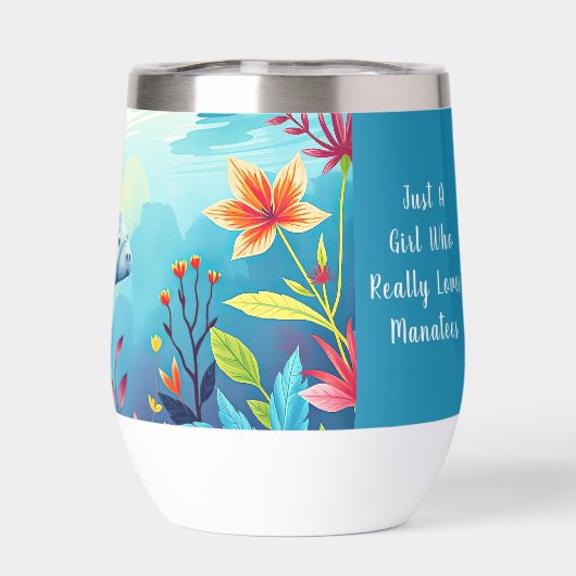 Onderwater Manatee en Floral Fantasy Art (Achterkant)