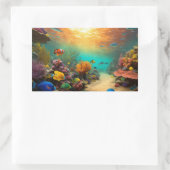 "Onderwater Marvels: 3D Ocean Fish Stickers" Rechthoekige Sticker (Tas)