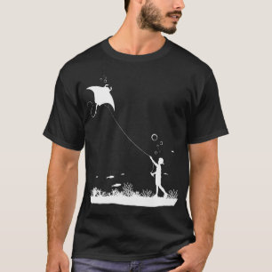 onderwater meisje / jongen zweefvliegtuig duivelsr t-shirt