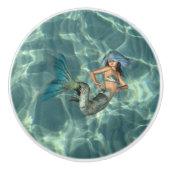 Onderwater Mermaid Keramische Knop (Voorkant)