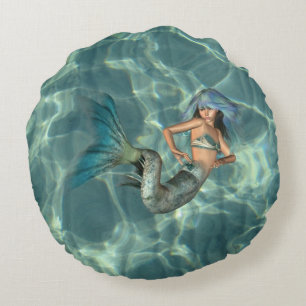 Onderwater Mermaid Rond Kussen