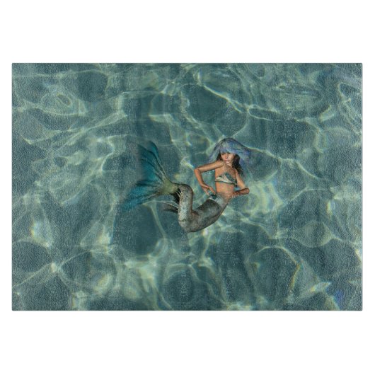 Onderwater Mermaid Snijplank (Voorkant)