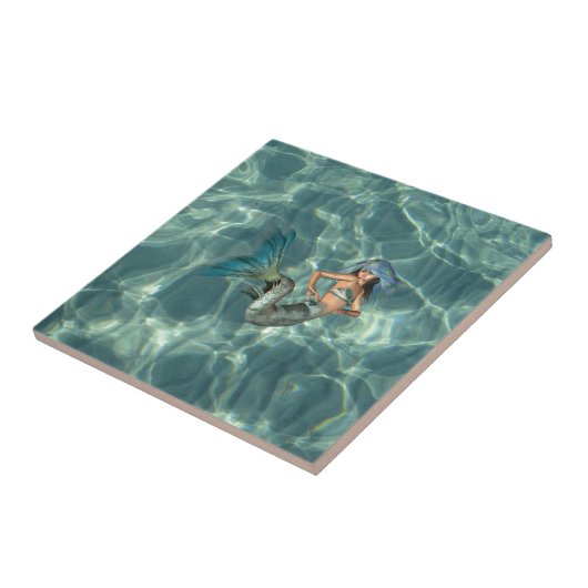 Onderwater Mermaid Tegeltje (Zijkant)