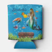 Onderwater Mermaid Treasure Hunt Fantasy Blue Blikjeskoeler (Achterkant)