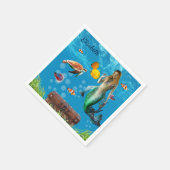 Onderwater Mermaid Treasure Hunt Fantasy Blue Servet (Hoek)