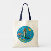 Onderwater Mermaid Treasure Hunt Fantasy Blue Tote Bag (Achterkant)
