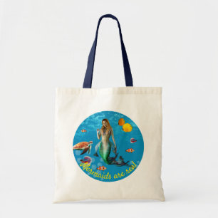Onderwater Mermaid Treasure Hunt Fantasy Blue Tote Bag