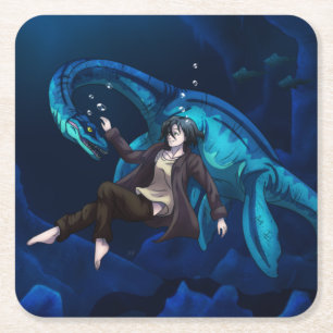 Onderwater met een Plesiosaurus Kartonnen Onderzetters