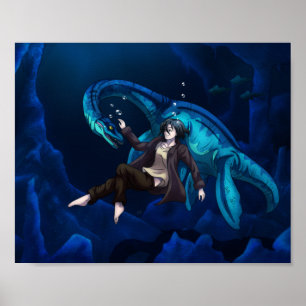 Onderwater met een Plesiosaurus Poster