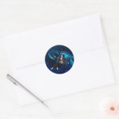 Onderwater met een Plesiosaurus Ronde Sticker (Envelop)