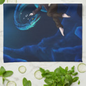 Onderwater met een Plesiosaurus Theedoek (Gevouwen)