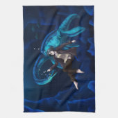Onderwater met een Plesiosaurus Theedoek (Verticaal)